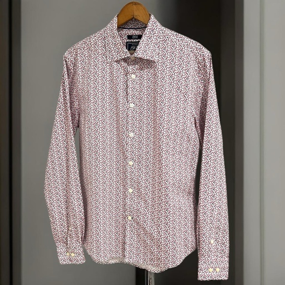 JOS. A. BANK Stretch Slim Fit Men's Button Down Shirt Sz M Long Sleeve Floral - Picture 3 of 8